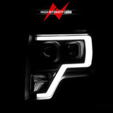 ANZO 2009-2014 Ford F-150 Projector Light Bar H.L Black Amber 111443