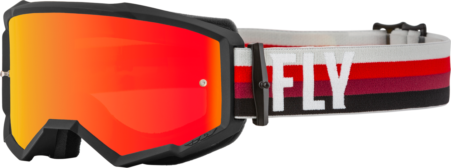 FLY RACING Zone Goggle Black/Red W/ Red Mirror/Amber Lens 37-51493