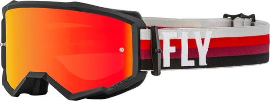 FLY RACING Zone Goggle Black/Red W/ Red Mirror/Amber Lens 37-51493