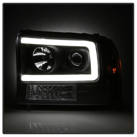 Spyder 99-04 Ford F250 Super Duty Projector Headlights - Light Bar - Black PRO-YD-FF25099V2-LB-BK 5084491