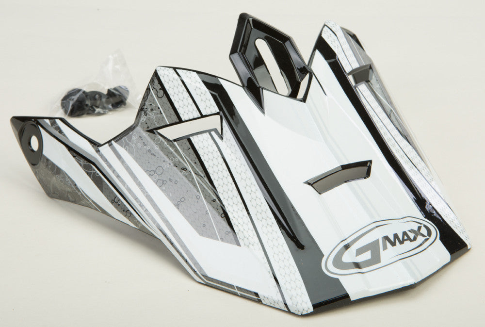 GMAX Gm-76x Helmet Visor W/Screws Bio Matte Black/White/Silver G076052