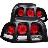 ANZO 1994-1998 Ford Mustang Taillights Black 221020