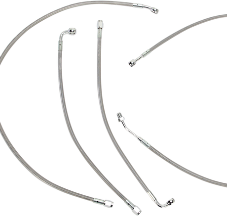 BURLY BRAND Handlebar Cable/Brake Line Kit - Complete - 15" Ape Hanger Handlebars - Stainless Steel B30-1118
