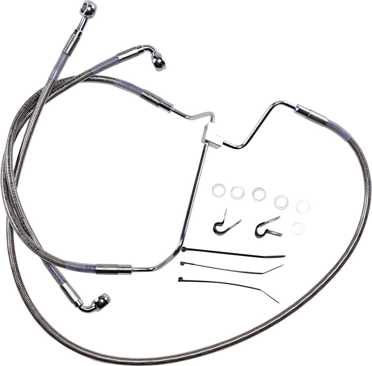 DRAG SPECIALTIES Brake Line - +8" - Stainless Steel 614085-8