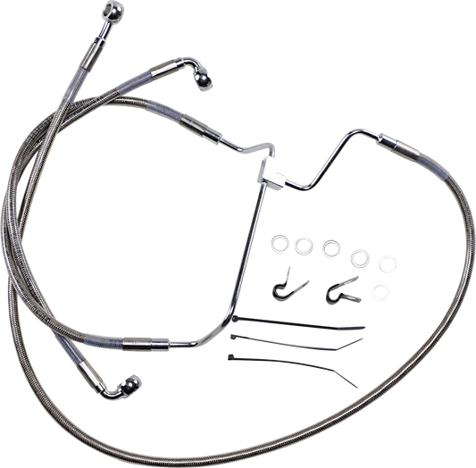 DRAG SPECIALTIES Brake Line - +8" - Stainless Steel 614085-8