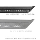 Go Rhino Dominator Extreme DSS Sliders - Tex Blk - 73in DSS60073T