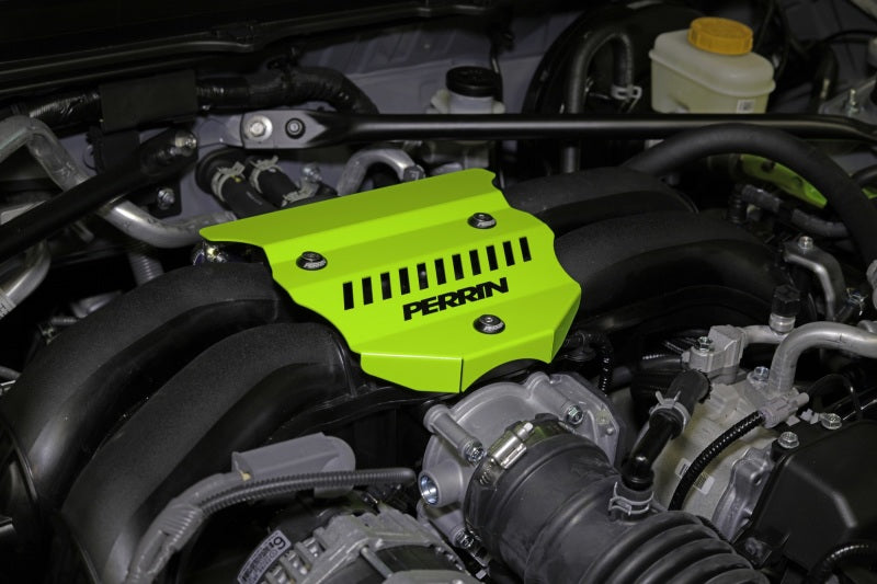 Perrin 2022+ Subaru BRZ / Toyota GR86 Engine Cover - Neon Yellow Wrinkle PSP-ENG-162NY