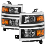 xTune 14-15 Chevy Silverado 1500 (New Body) OEM Style Headlights w/Trim - Blk (HD-JH-CS14-CC-BK) 9042447