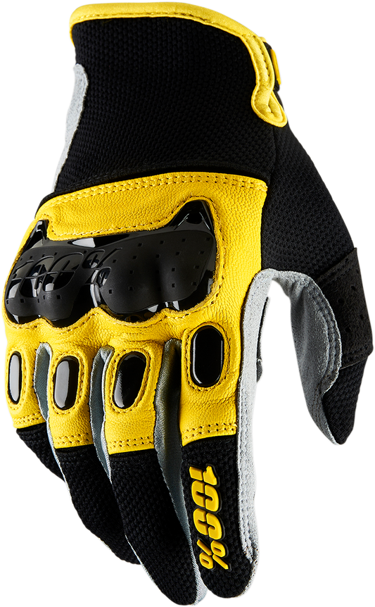 100% Derestricted Gloves - Black/Yellow - Small 10007-014-10