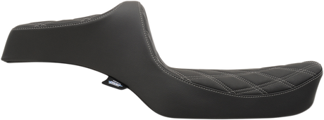 DRAG SPECIALTIES Predator III Seat - Double Diamond - Silver Stitching NO RUBBER BUMPERS 0804-0733