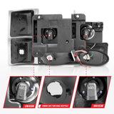 ANZO 88-98 Chevrolet C1500 Crystal Headlights Black Housing w/ Signal and Side Marker Lights 111507