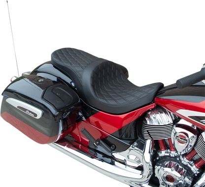 DRAG SPECIALTIES Low Profile Touring Seat - Black - Smooth - Vinyl - '14-'22 Indian 0810-2273