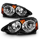 ANZO 2002-2004 Acura Rsx Crystal Headlights Black 121209