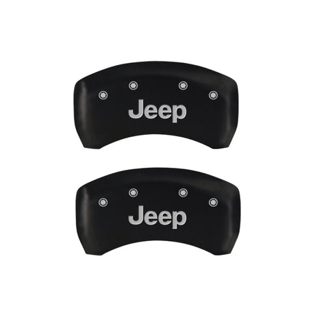 MGP 4 Caliper Covers Engraved Front & Rear JEEP Red finish silver ch 42012SJEPRD