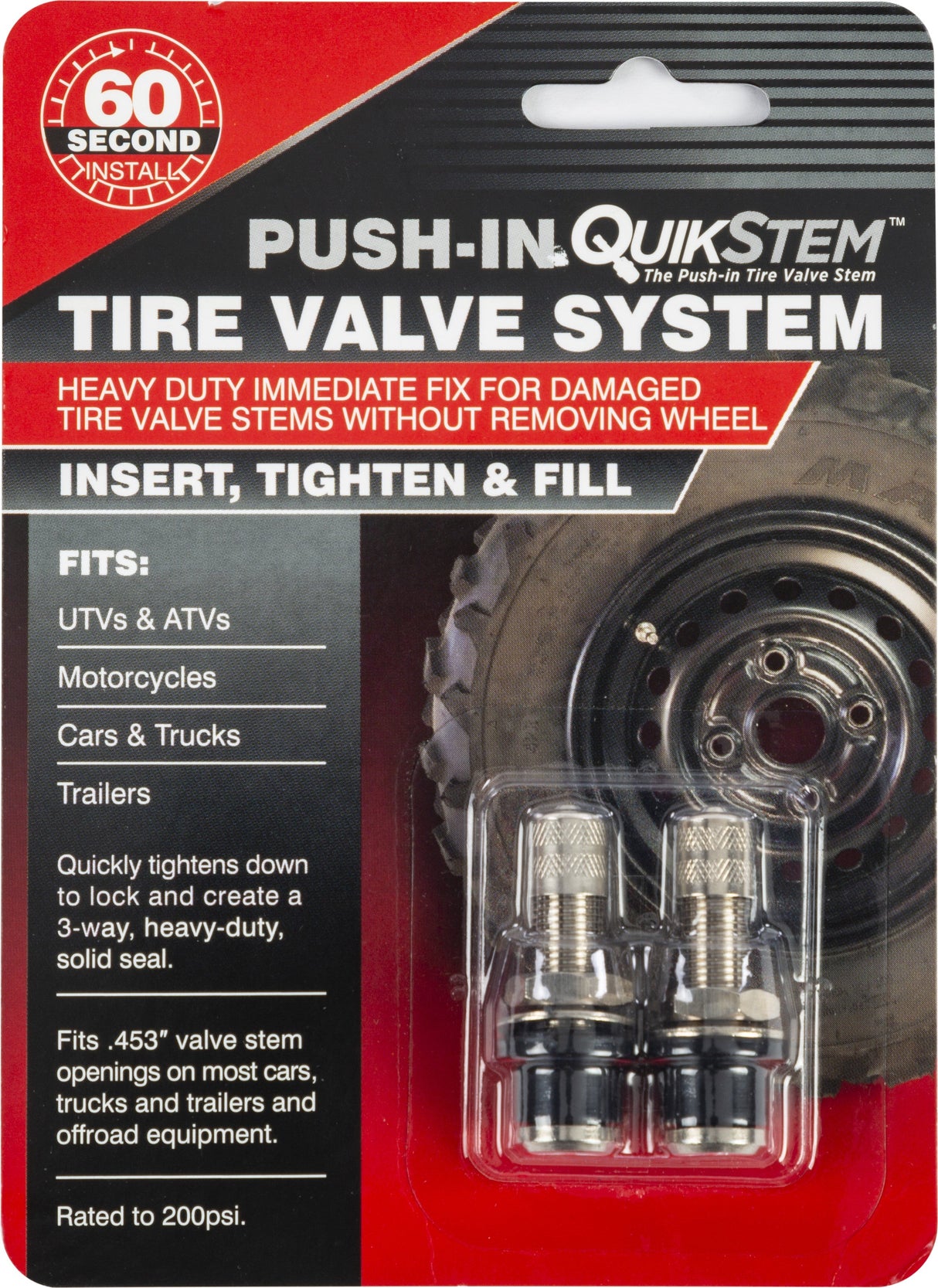 HARDLINE Tire Valve System Push-In Quikstem QS-1