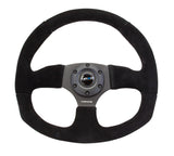 NRG Reinforced Steering Wheel (320mm Horizontal / 330mm Vertical) Black Suede w/Black Stitching RST-009S
