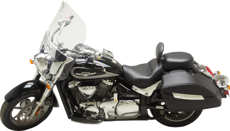 MUSTANG Wide Touring Solo Seat - Black - Plain - with Driver Backrest - C90T '15-'19 89206