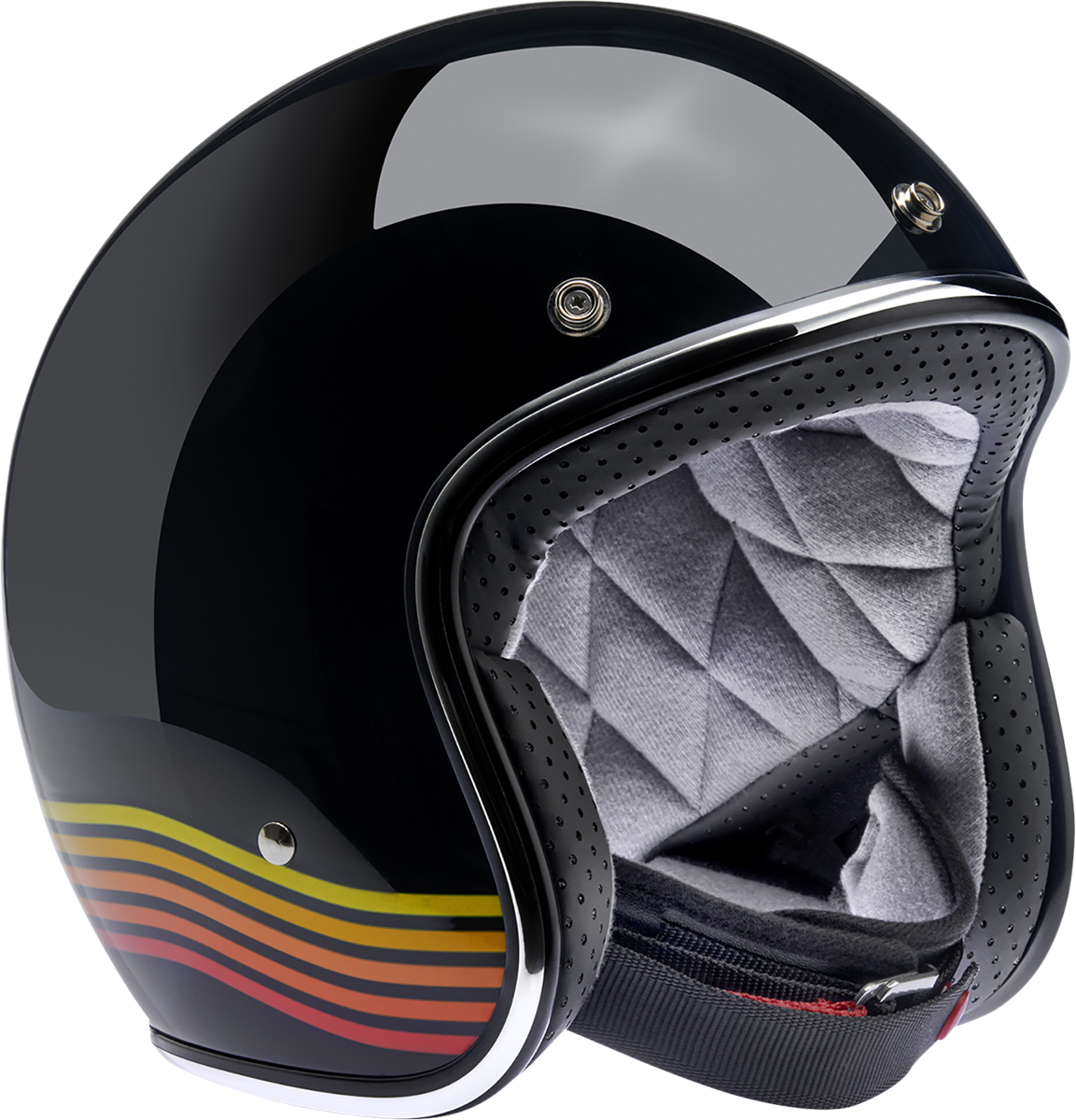 BILTWELL Bonanza Helmet - Gloss Black Spectrum - XL 1001-536-205