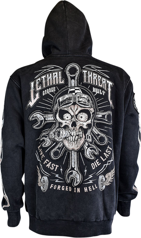 LETHAL THREAT Live Fast, Die Last Zip Hoodie - Black - 4XL HD84064-4XL