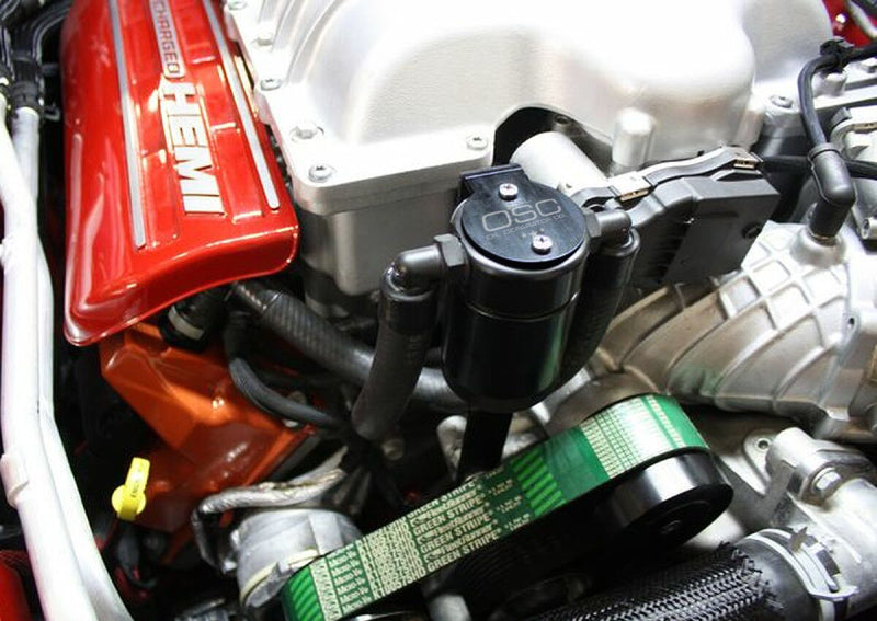 J&L 15-23 Dodge Hellcat/Demon 6.2L Hemi Passenger Side Oil Separator 3.0 - Black Anodized 3060P-B