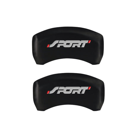 MGP 4 Caliper Covers Engraved Front & Rear No bolts/Sport Red finish silver ch 10229SSP1RD