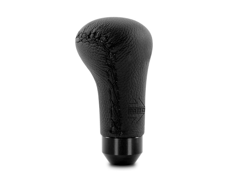 Momo Anatomico Shift Knob - Black Leather, Black Stitching ALBK1