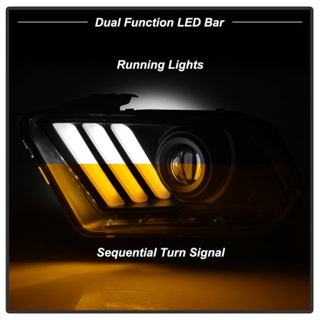 Spyder Ford Mustang 10-13 Projector Headlights - HID Model Only - Black PRO-YD-FM2010V2-HID-BK 5084569