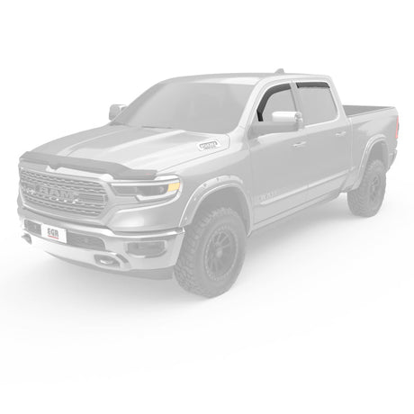 EGR 2019 Dodge Ram 1500 Crew Cab SlimLine In-Channel Window Visors Set of 4 - Dark Smoke 572951