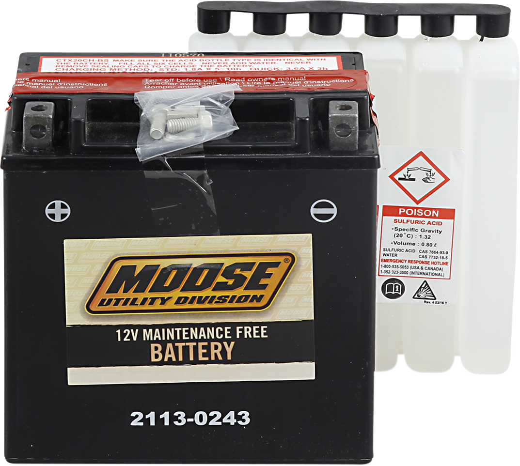 MOOSE UTILITY AGM Battery - YTX20CH-BS 2113-0243