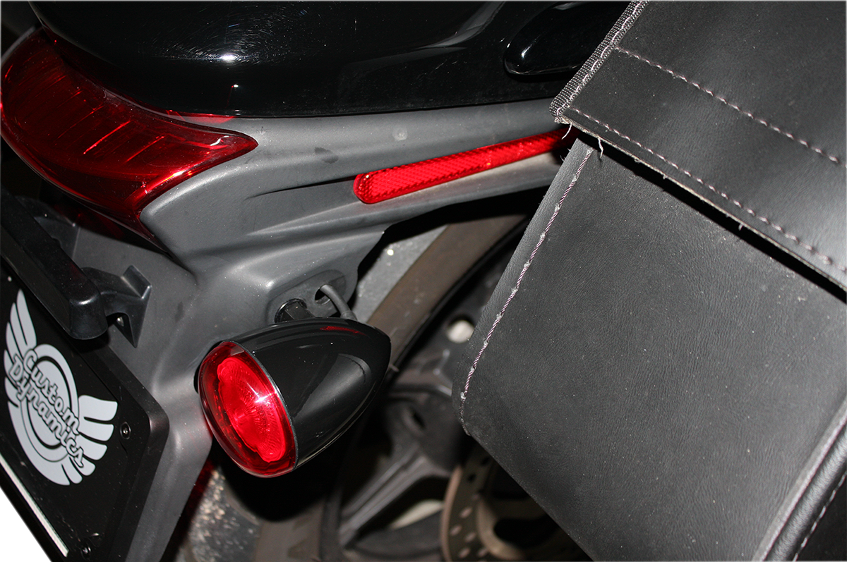 CUSTOM DYNAMICS ProBEAM® Universal Turn Signals - Gloss Black/Red PB-UNV-RTS-R-B