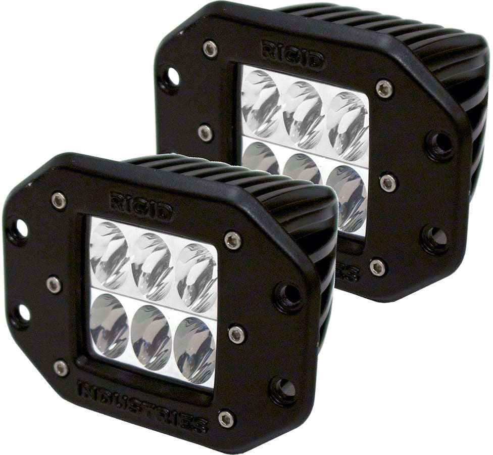 RIGID D2 Driving Fm H/L Light W/White Leds (Pair) 51231H