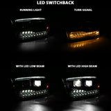 ANZO 2009-2018 Dodge Ram 1500 Led Projector Plank Style Switchback H.L Halo Black Amber (OE Style) 111464