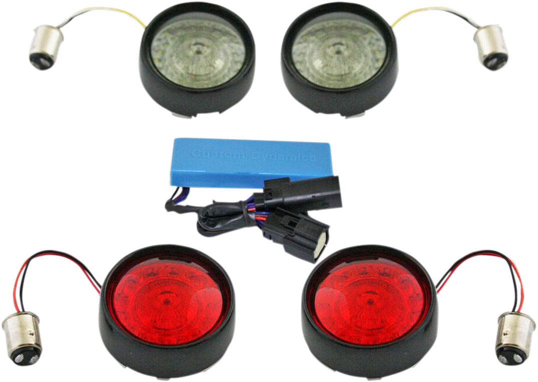 CUSTOM DYNAMICS Full Bullet Turn Signal Conversion Kit - Black PB-SS-BB-B