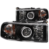 ANZO 1994-2001 Dodge Ram Projector Headlights w/ Halo Black 111065