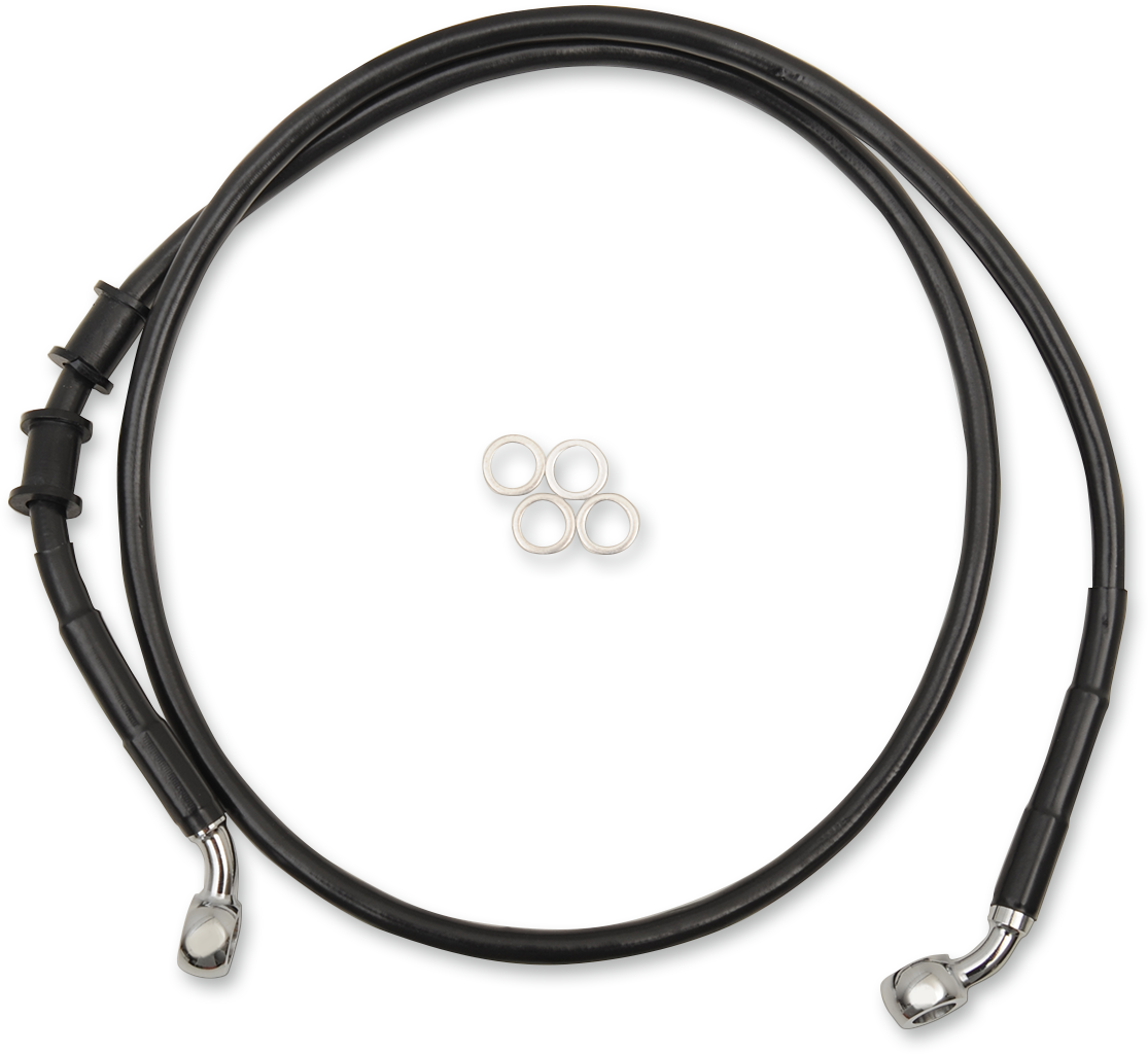 DRAG SPECIALTIES Brake Line - Front - +10" - Black - XL 614766-10BLK