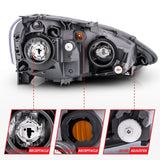 ANZO 2002-2004 Acura Rsx Crystal Headlights Black 121209