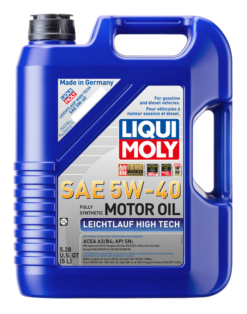 LIQUI MOLY 5L Leichtlauf (Low Friction) High Tech Motor Oil SAE 5W40 2332