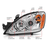 ANZO 2004-2007 Mitsubishi Lancer Projector Headlights w/ Halo Chrome (CCFL) 121103