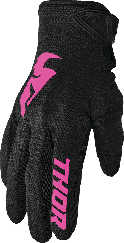 THOR Women's Sector Gloves - Black/Pink - Large 3331-0244