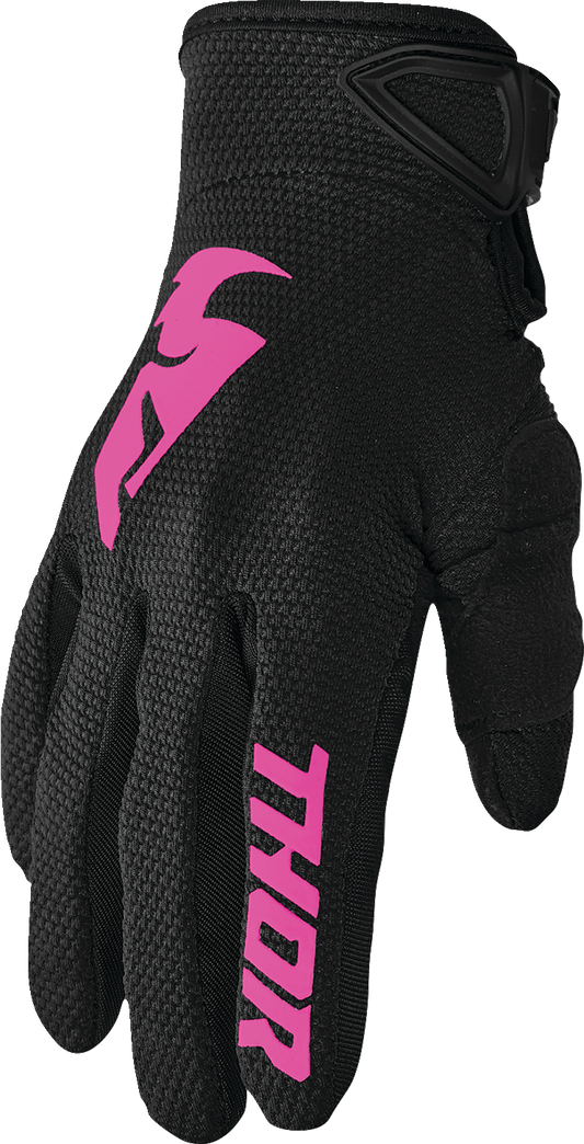 THOR Women's Sector Gloves - Black/Pink - Large 3331-0244