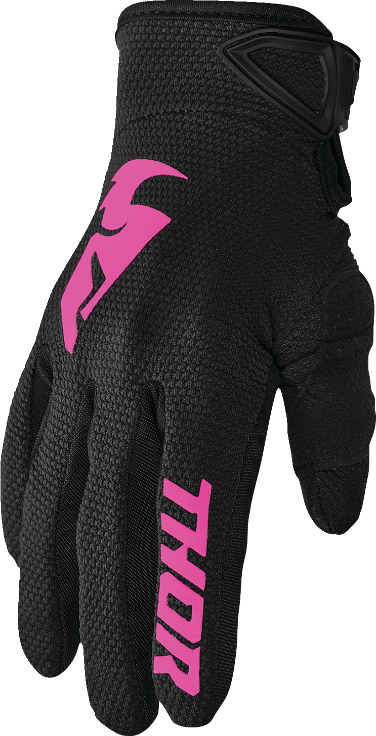 THOR Women's Sector Gloves - Black/Pink - XL 3331-0245