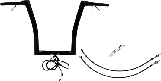 FAT BAGGERS INC. Handlebar Kit - Flat Top - 16" - Black 602316-B