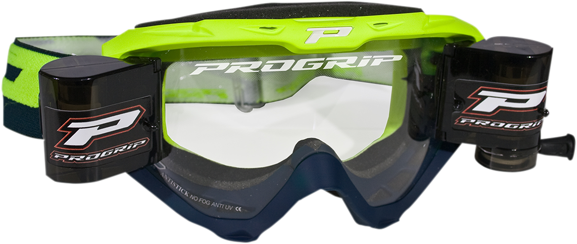 PRO GRIP 3450 Riot Roll Off Goggles - Fluorescent Yellow/Navy PZ3450ROGFBL