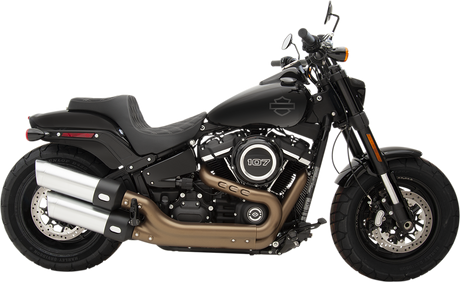 DRAG SPECIALTIES Predator III Seat - Double Diamond - Silver Stitched - FXFB/S '18-'22 FIT FLSTN W/O LUGG RACK 0802-1073