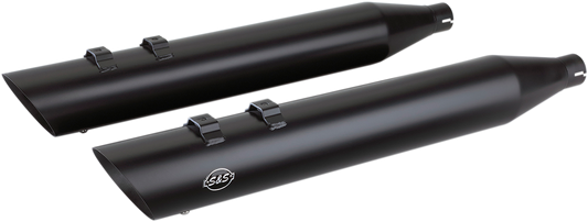 S&S CYCLE Slash Cut Mufflers - Black 550-0696