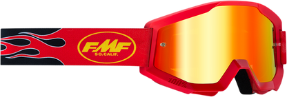 FMF PowerCore Goggles - Flame - Red - Red Mirror F-50051-00008 2601-3009