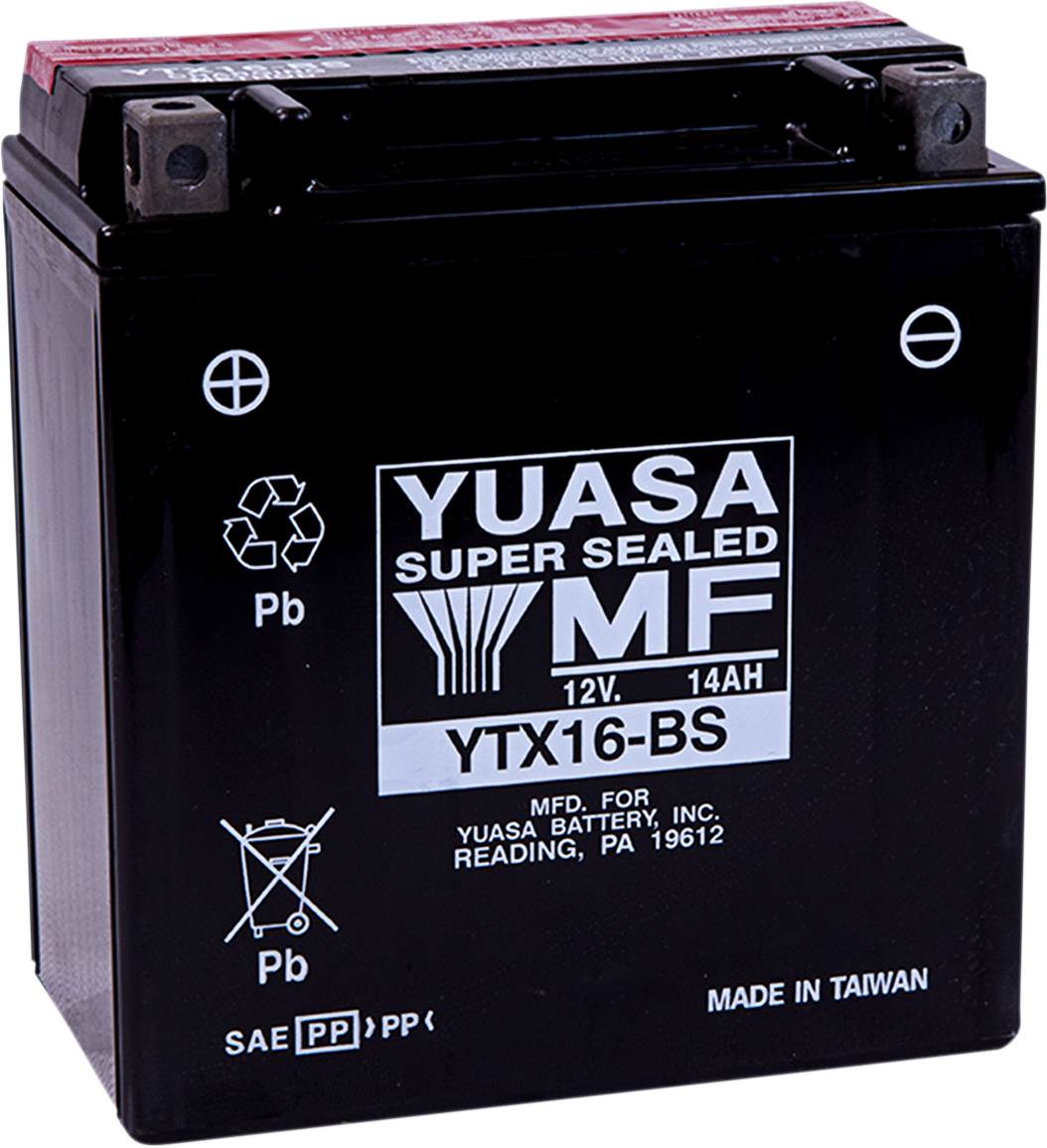 YUASA AGM Battery - YTX16-BS .78 L YUAM32X6S