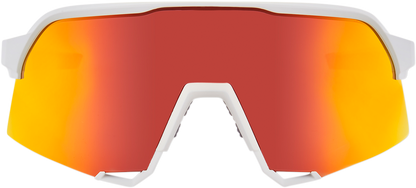 100% S3 Sunglasses - White - Red Mirror 60005-00009