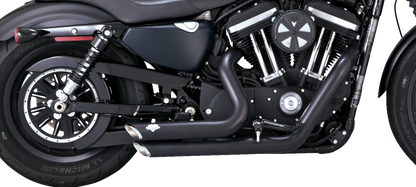 VANCE & HINES Shortshots Staggered Exhaust System - Black Iron 883 /1200 47329