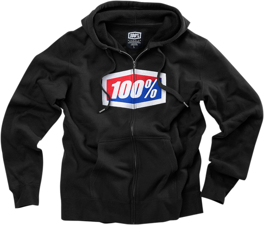 100% Official Fleece Zip-Up Hoodie - Black - Small 20032-00010